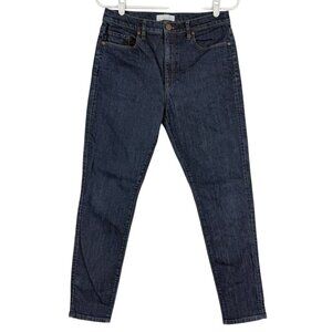 LOFT Women's Stretch Modern High Waist Blue Denim Skinny Ankle Jeans Size 28